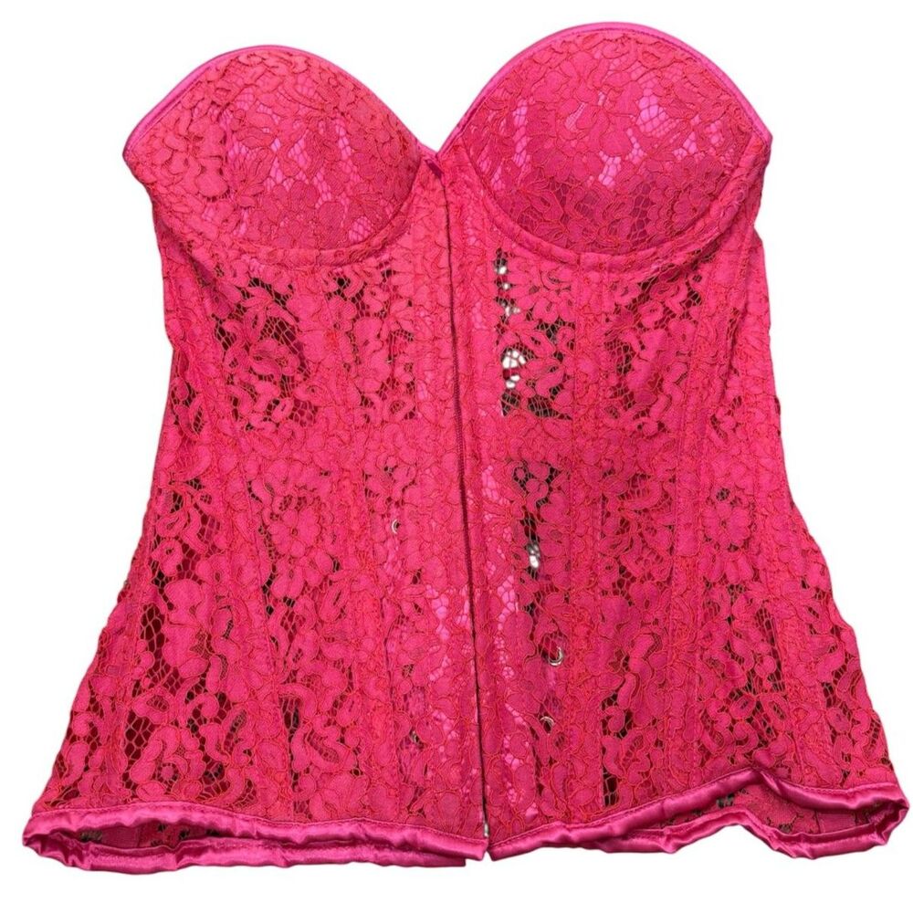 NWT Top Drawer By Daisy Pink Lace Corset Womens Sz M Ren Faire Fairy Cottagecore
